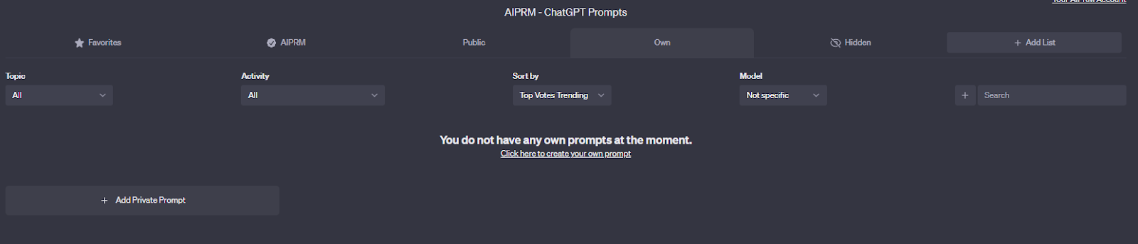 How to create an AIPRM prompt in ChatGPT