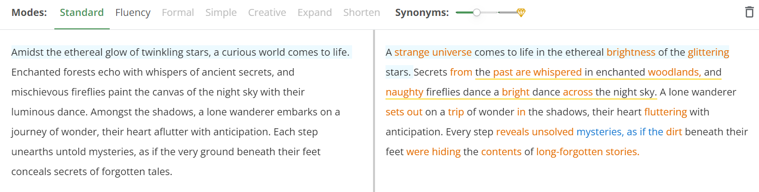 QuillBot's paraphrasing tool